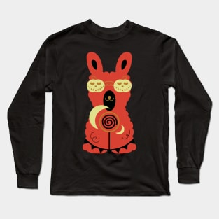 Halloween pumpkin llama Long Sleeve T-Shirt